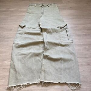 28W Tan Grey Wide Leg Baggy Jeans Y2K 2000s Grunge Huge Opening